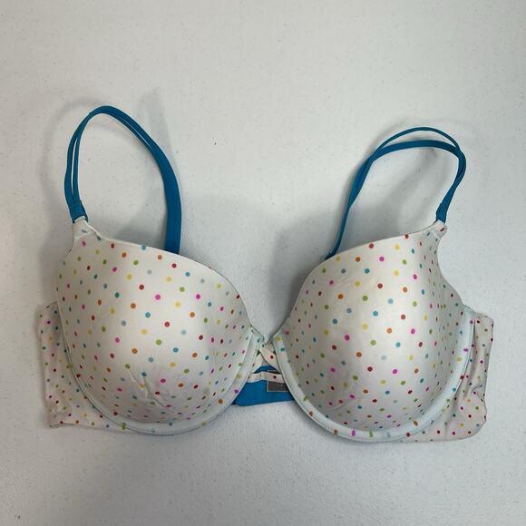 Victoria’s Secret 36D Demi Bra Push-Up Lined T-Shirt Coverage Underwire Dots - Picture 2 of 14